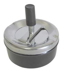 48 Pieces of Round Push Down Ashtray With Spinning Tray Black