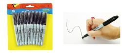 24 Pieces of 10 Pack Slim Black Permanent Markers