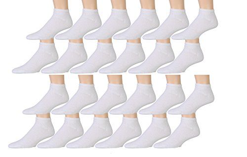 12 Pairs of Yacht & Smith Kid's Cotton White Quarter Ankle Socks