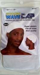 144 Pieces of 2 Pack Stocking Wave Cap White
