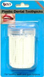 48 Wholesale Plastic Dental Toothpicks In Plastic Dispenser