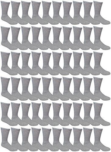 180 Pairs Yacht & Smith Men's Cotton Crew Socks Gray Size 10-13 - Mens Crew Socks