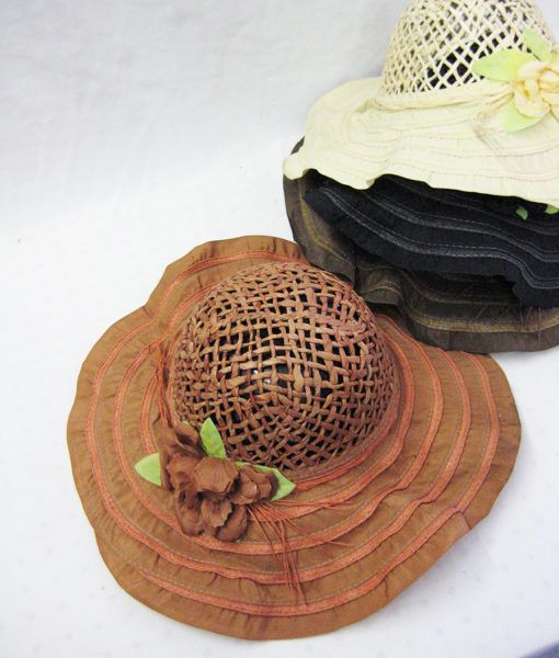 48 Wholesale Womens Fashion Summer Hat With Flower
