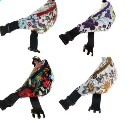 24 Pieces of Fanny Packs In 4 Assorted Flower Prints (dimensions: 15 X 5 X 3)