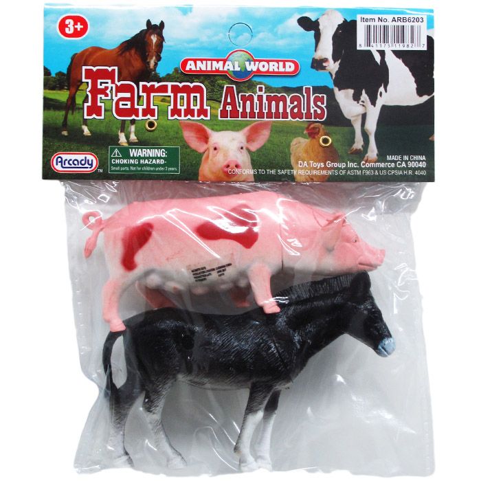 72 Wholesale Two Piece Plastic Farm Animals - at 