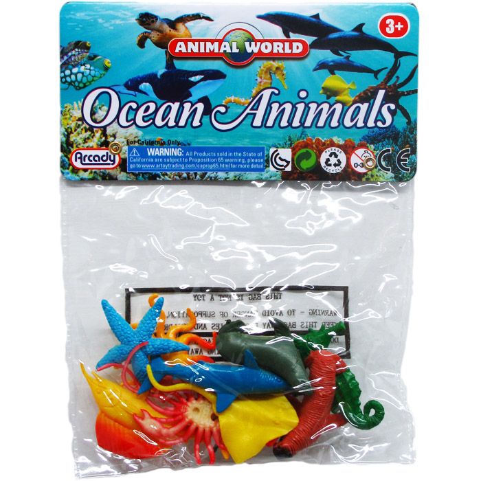 144 Pieces of 10 Piece Plastic Ocean Animals