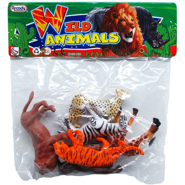 48 Wholesale Four Piece Plastic Wild Animals