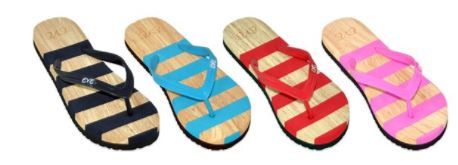 48 Pairs of Women's Assorted Stripe Color Flip Flop