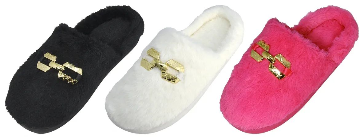 36 Pairs of Assorted Ladies Fuzzy Slippers