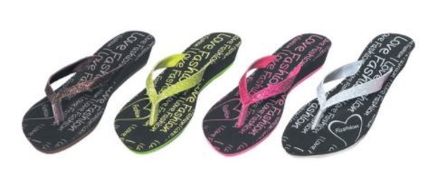 36 Pairs of Girls Assorted Color Flip Flops Love Fashion