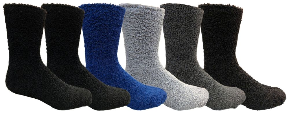 6 Pairs of Yacht & Smith Men's Warm Cozy Fuzzy Socks, Size 10-13