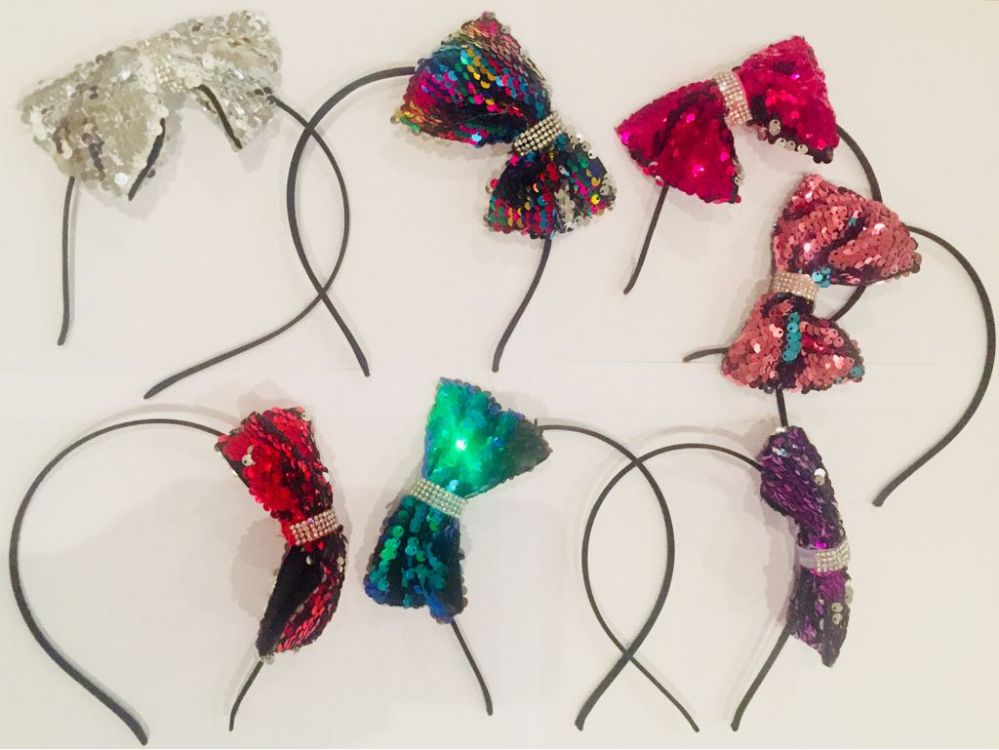 72 Pieces of Girls Assorted Sequin Headbands