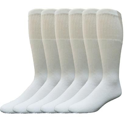 180 Wholesale Yacht & Smith Men's White Cotton Terry Tube Socks,30 Inch Long Athletic Tube Socks, Size 10-13