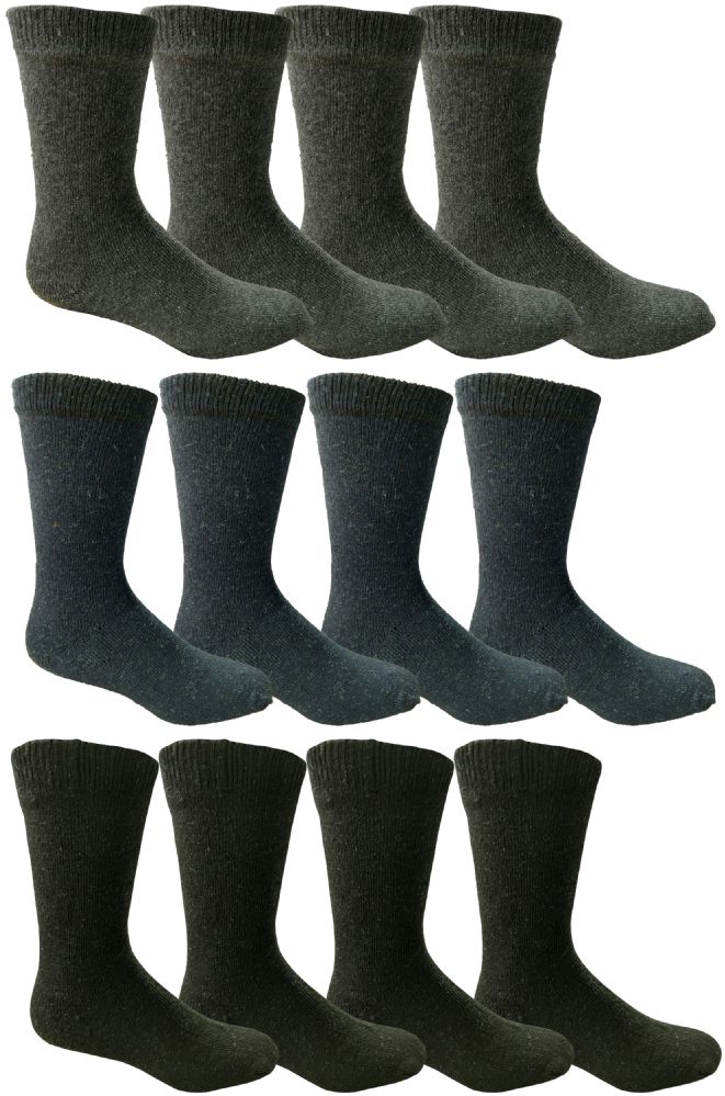 144 Wholesale Yacht & Smith Men's Winter Thermal Crew Socks Size 10-13