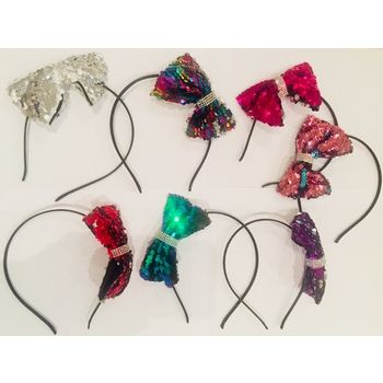 72 Pieces of New! Closeout Sequin Bow Headband