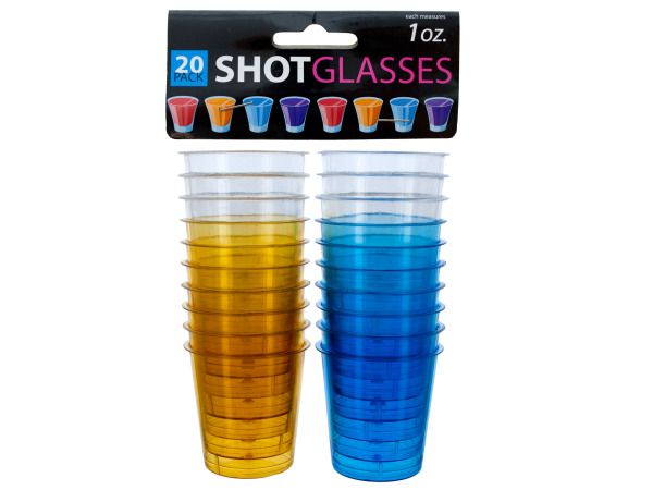 72 Pieces of 1 Oz. Clear Plastic Shot Glasses