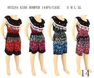 48 Pieces of Girls Fashion Summer Romper Assorted Color And Size