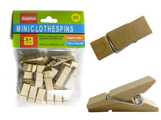 96 Pieces of 20pc Clothespins Cloth Pegs