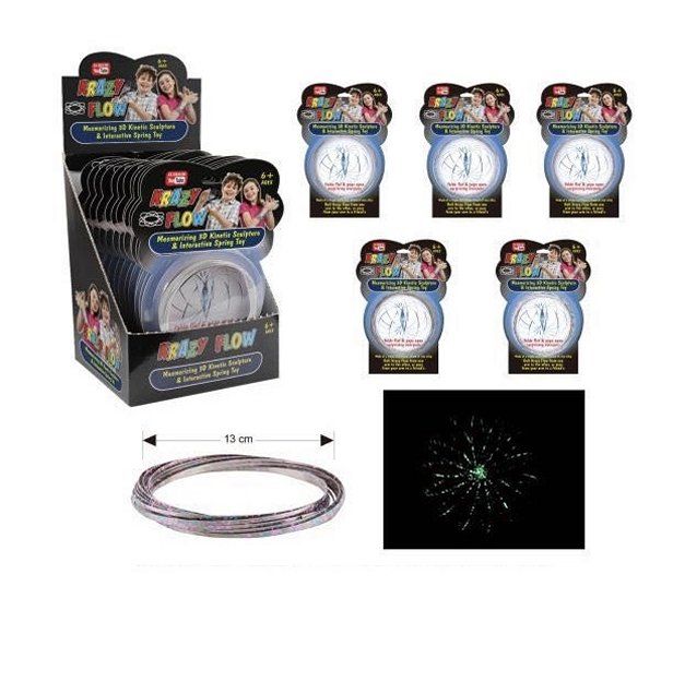 12 Wholesale Flow Rings Kinetic Spring Toy [glow] Display