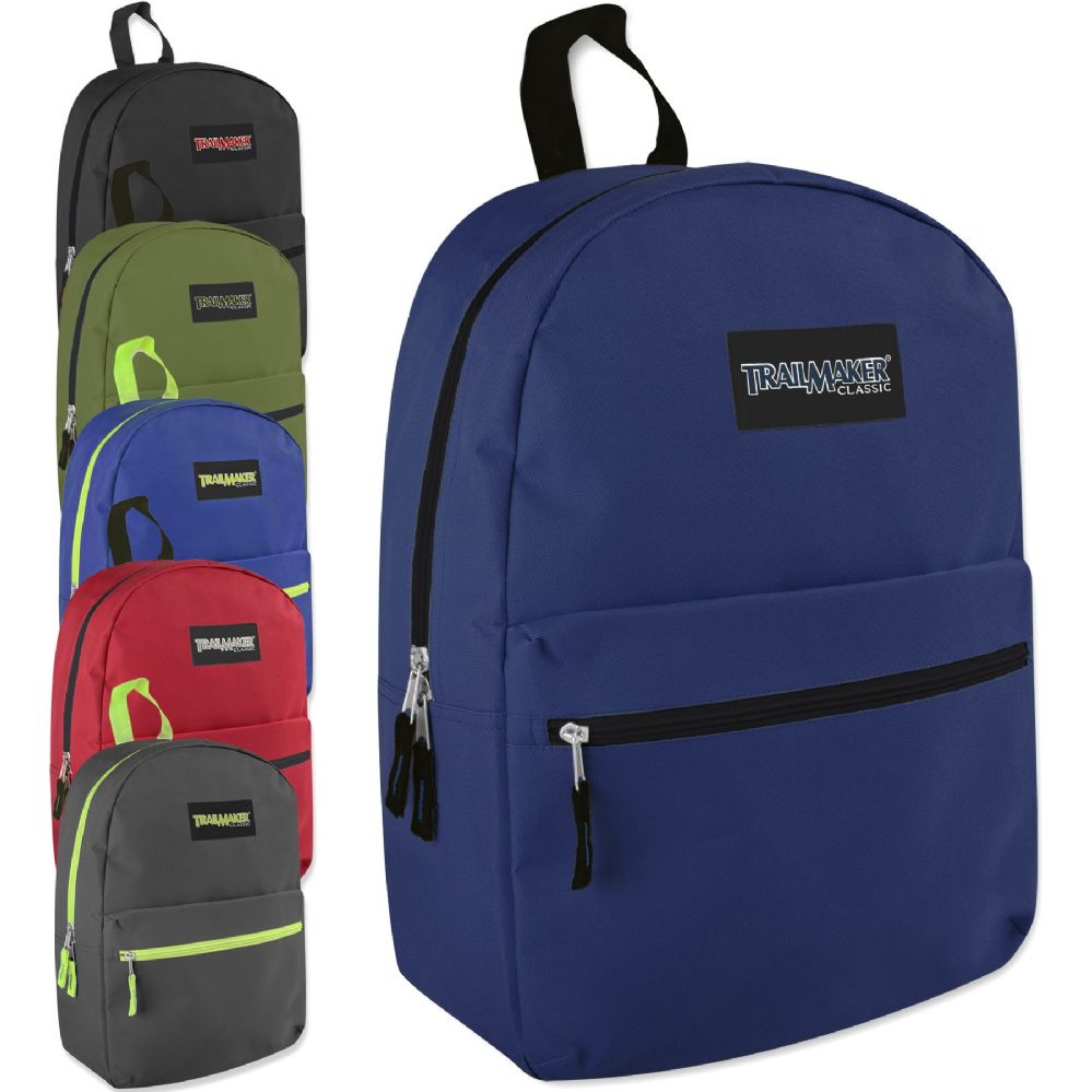 24 Wholesale Classic 17 Inch Backpack - 6 Colors
