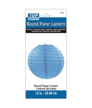 96 Wholesale Paper Lantern Twelve Inch Blue