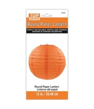 96 Wholesale Paper Lantern Twelve Inch Orange