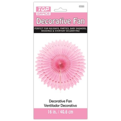 96 Wholesale Sixteen Inch Decorative Fan Baby Pink