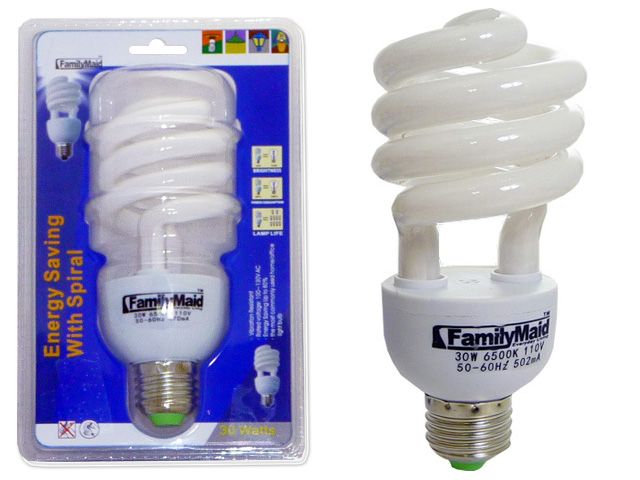 72 Pieces of 30 Watt Energy Saving Spiral Lightbulb
