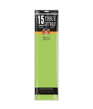 144 Pieces Fifteen Count Lime Green Tissue Paper - Gift Wrap