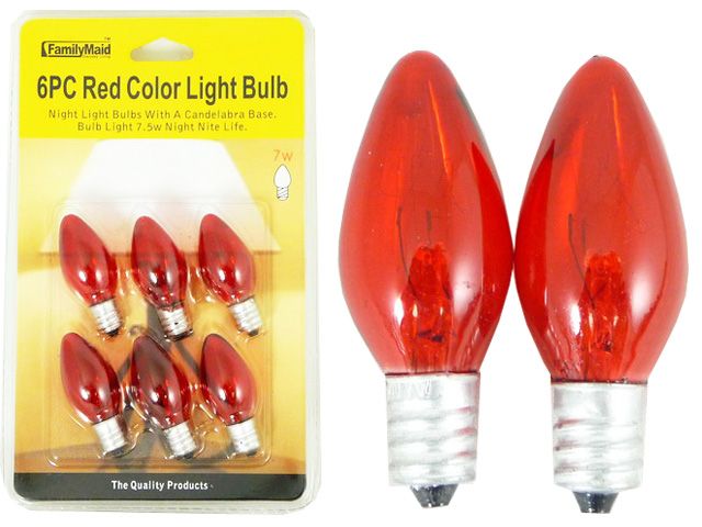 96 Pieces of 6pc Red Light Bulbs