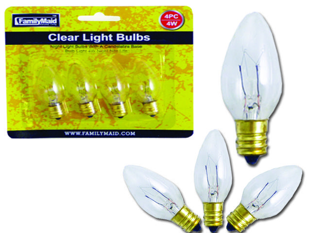 72 Pieces of 4pc 7 Watt Clear Light Bulbs