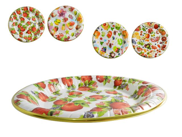 48 Wholesale Round Printed Tray