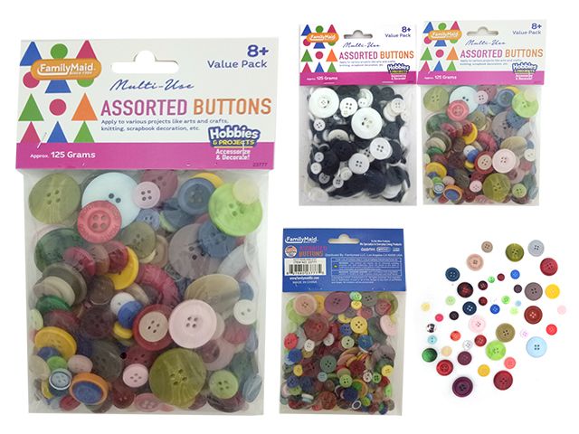 96 Pieces of 125 Grams Assorted Buttons