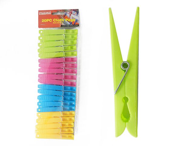 96 Pieces of 20pc Plastic Cloth Pegs