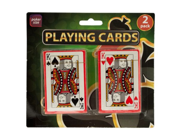 72 Wholesale Plastic Coated Poker Size Playing Cards Set