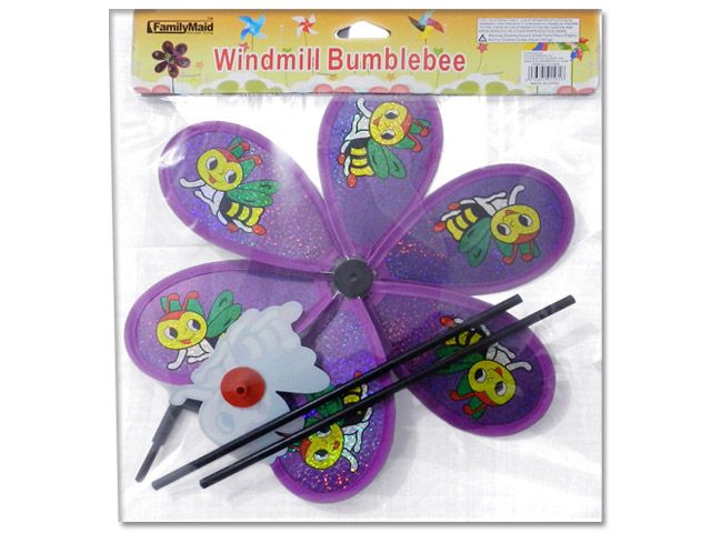 144 Pieces Bumblebee Pinwheel - Wind Spinners