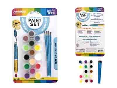 96 Pieces of 19 Piece Poster Paint And Brushes Set
