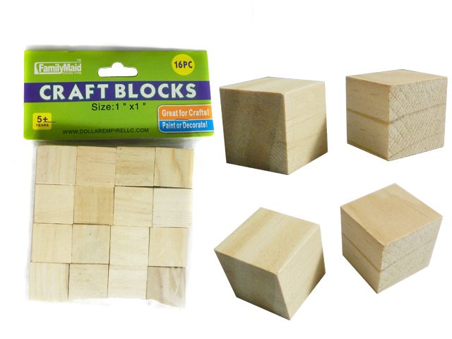 96 Pieces of 16 Pc Wood Craft Blocks