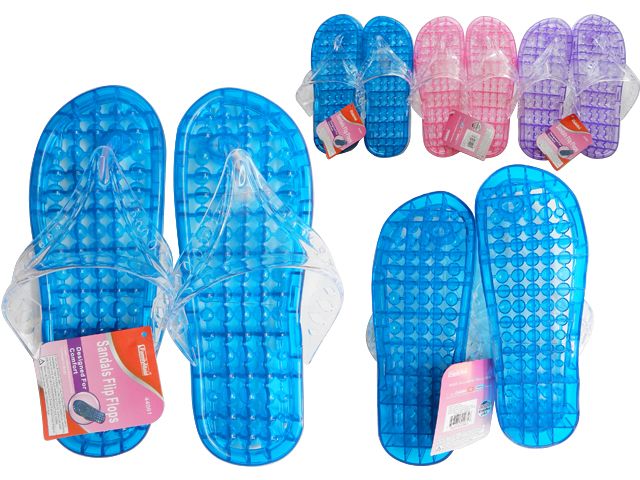 48 Wholesale Women's Jelly Massaging Flip Flops