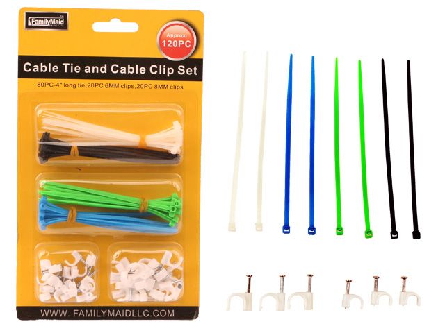 96 Pieces of 120 Pieces Cable Ties & Cable Clip