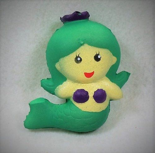 12 Wholesale Slow Rising Squishy Toy Green Mermaid