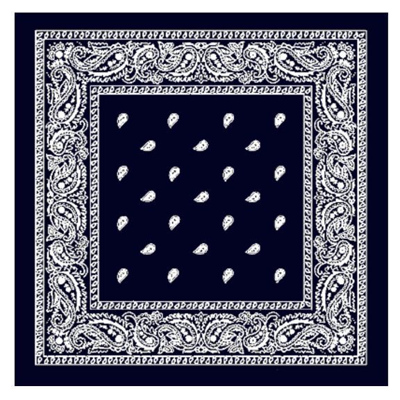 36 Pieces of Navy Blue Paisley Printed Cotton Bandana