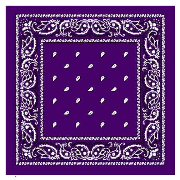 36 Pieces of Purple Color Paisley Printed Cotton Bandana