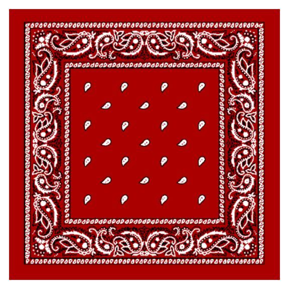 36 Pieces of Red Color Paisley Printed Cotton Bandana