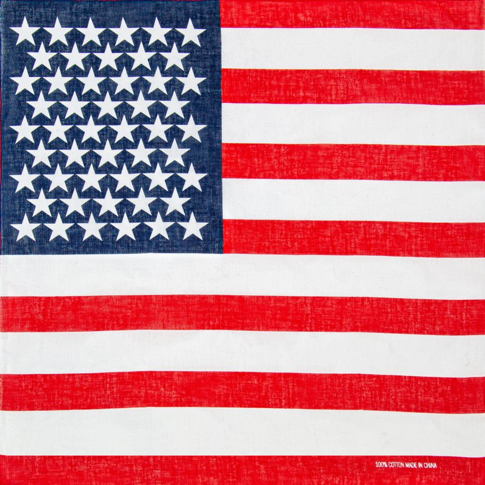 36 Pieces of American Flag Printed Cotton Bandana