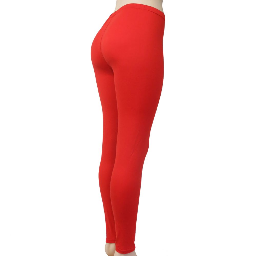 60 Wholesale Soft Feel Full Length Leggings In Black. Free Sized Where One Size Fits Most! In Red