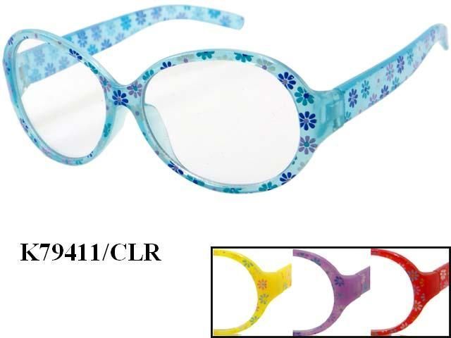 48 Pieces of Kids Plastic Frame Floral Eye Glasses Assorted Color