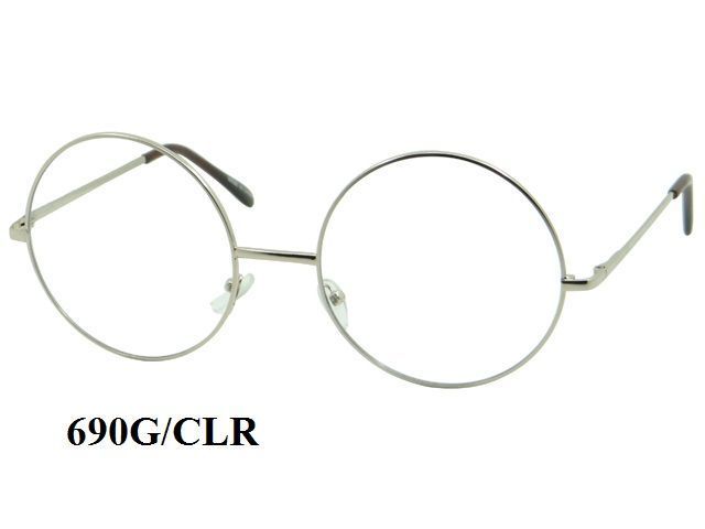 48 Pieces of Clear Lens Large Round Metal Eye Glasses