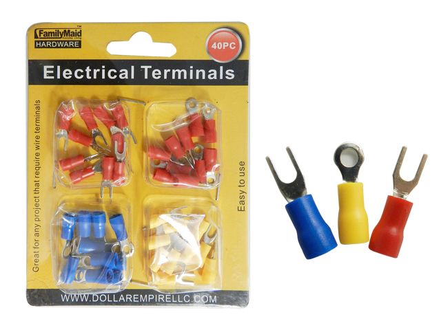 144 Pieces of 40pc Electrical Terminals In 3 Asst Colors