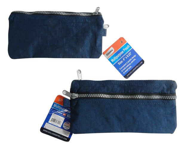 144 Pieces of 2-Pocket Zippered Pencil Pouch